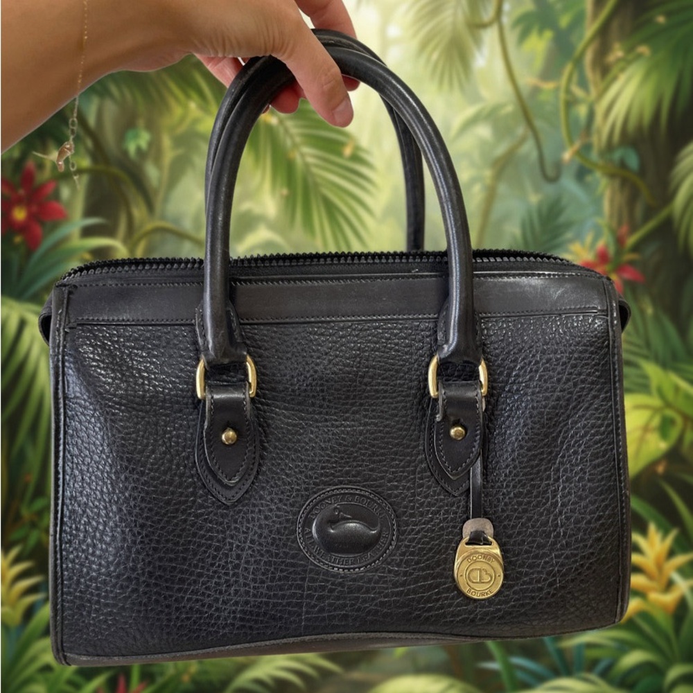 Classic Dooney & Bourke Black Handbag with Gold Accents